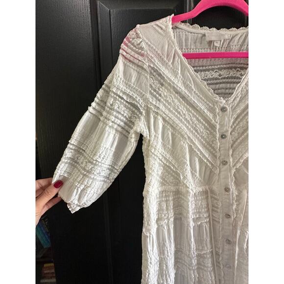 A Collective Story Women's White Ebba Eyelet Lace Maxi Dress Size Medium - Picture 6 of 11